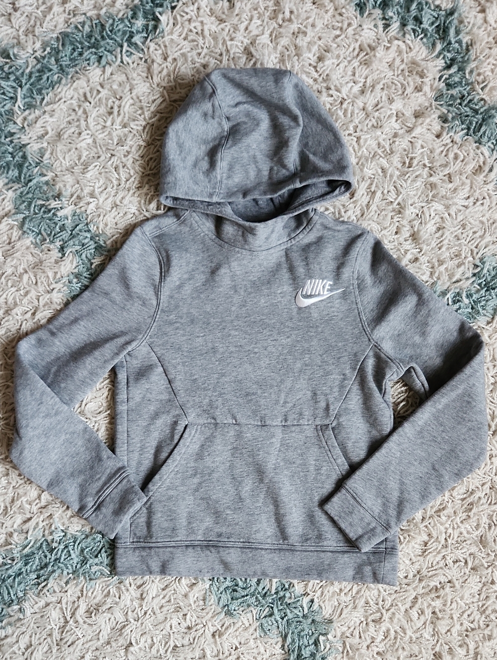 Nike Kids' Gray Grey Hooded Sweatshirt Hoodie Pullover Sweater